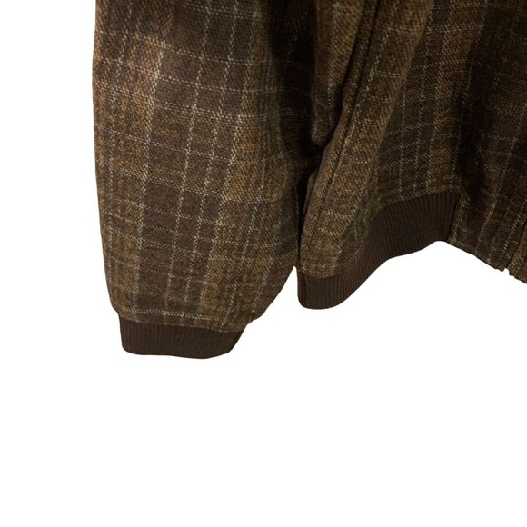 APT.9 Faux Wool Bomber Jacket Brown Plaid Standard Fit Size S - Picture 9 of 9